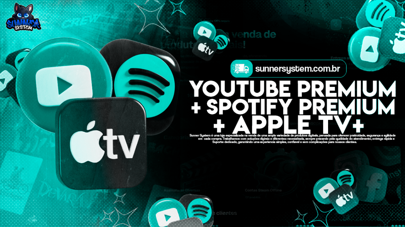 YouTube Premium + Spotify Premium + Apple tv