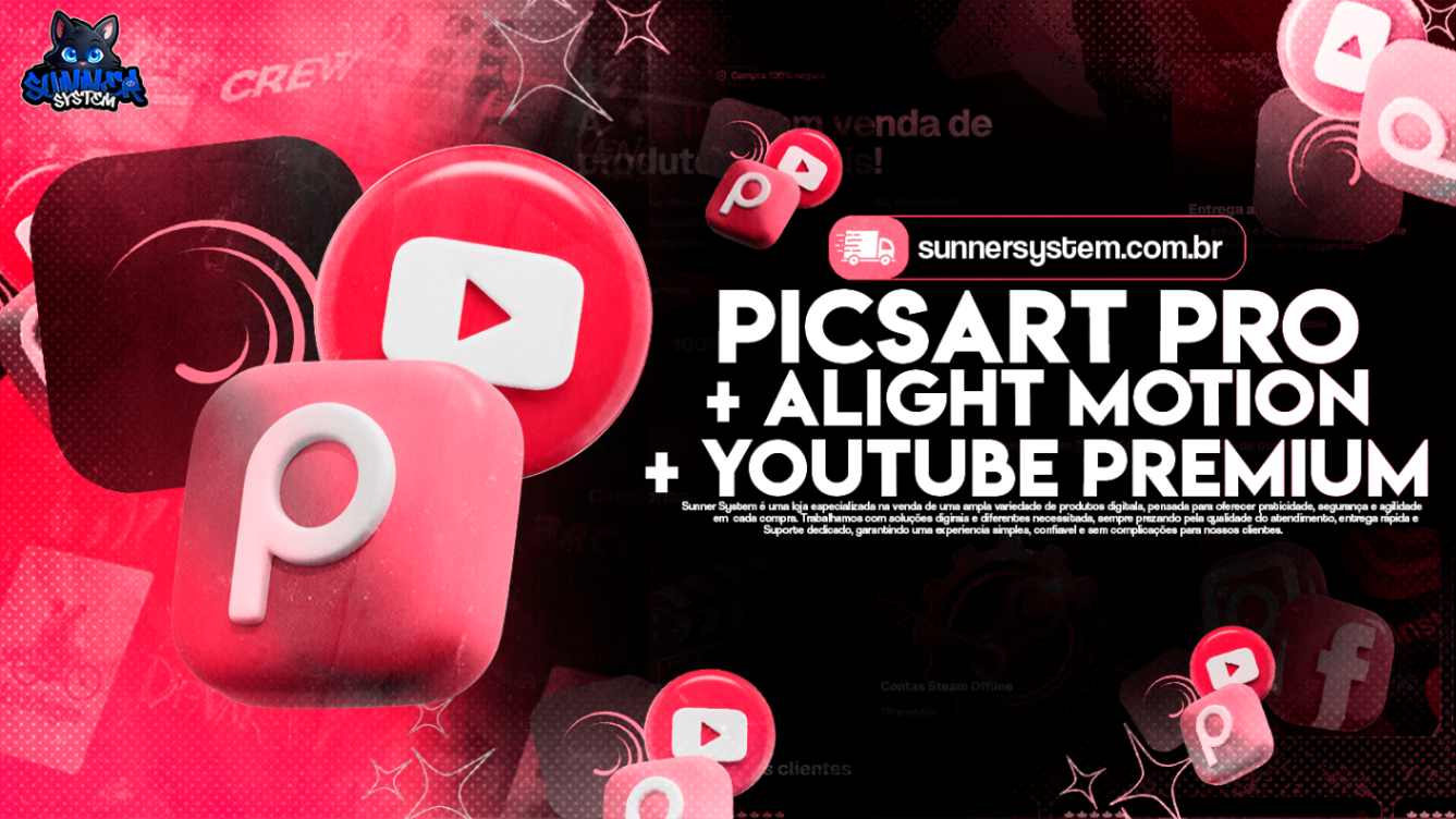 Picsart + alight + YouTube