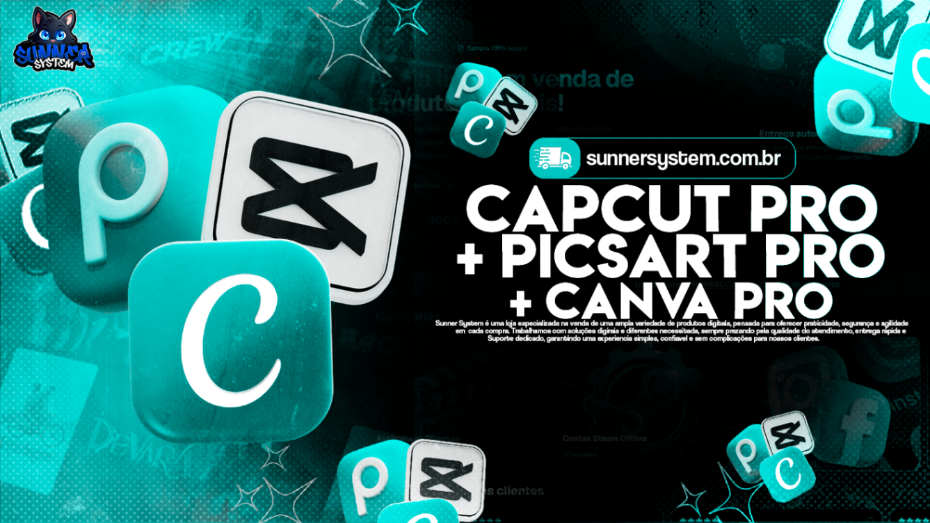 Capcut pro + picsart pro + canva pro