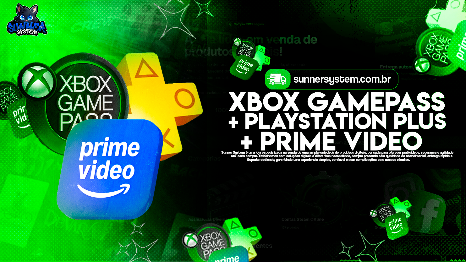 Xbox Gamepass + PlayStation plus + Prime video