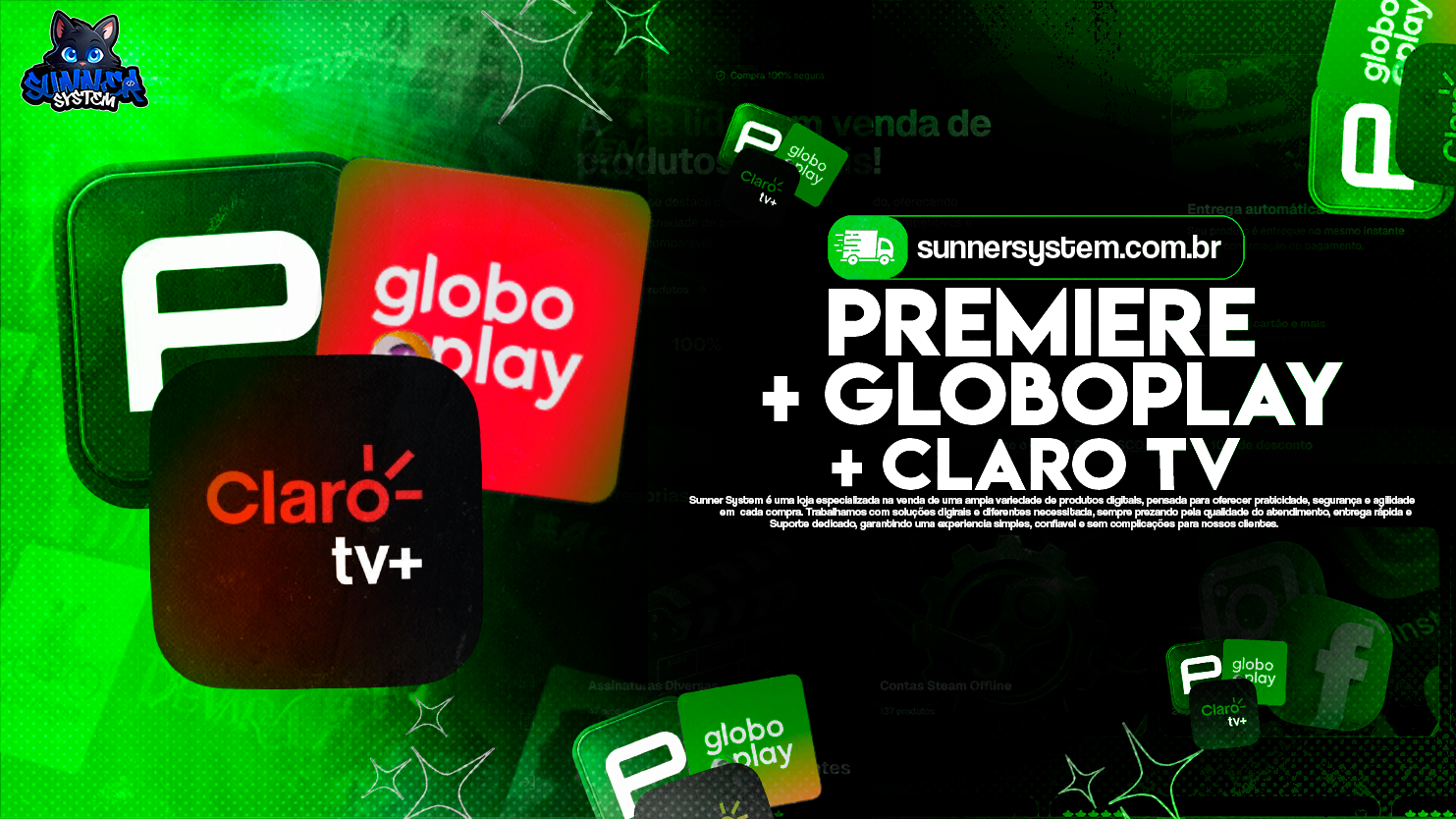 Premiere + Globoplay + Claro tv